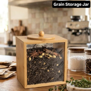 Eco-Friendly Wooden Grain Storage Box