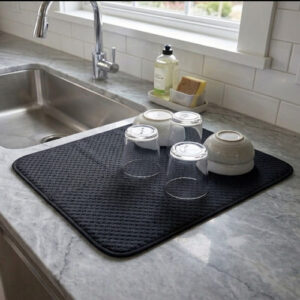 Black Micro Fiber Dish Drying Mat