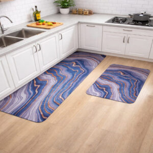 Abstract Geode Textured Runner and Doormat Set