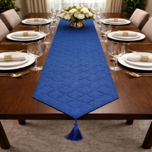 Premium Royal Blue Embossed Table Runner