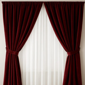 Double Curtain Set - 2pcs Chiffon + 2pcs Velvate