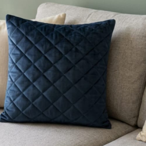 Gray Blue Quilted Cushion Cover