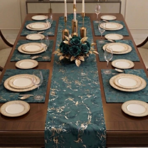 Dinning Table Runner With Mats  (6+1 Set)